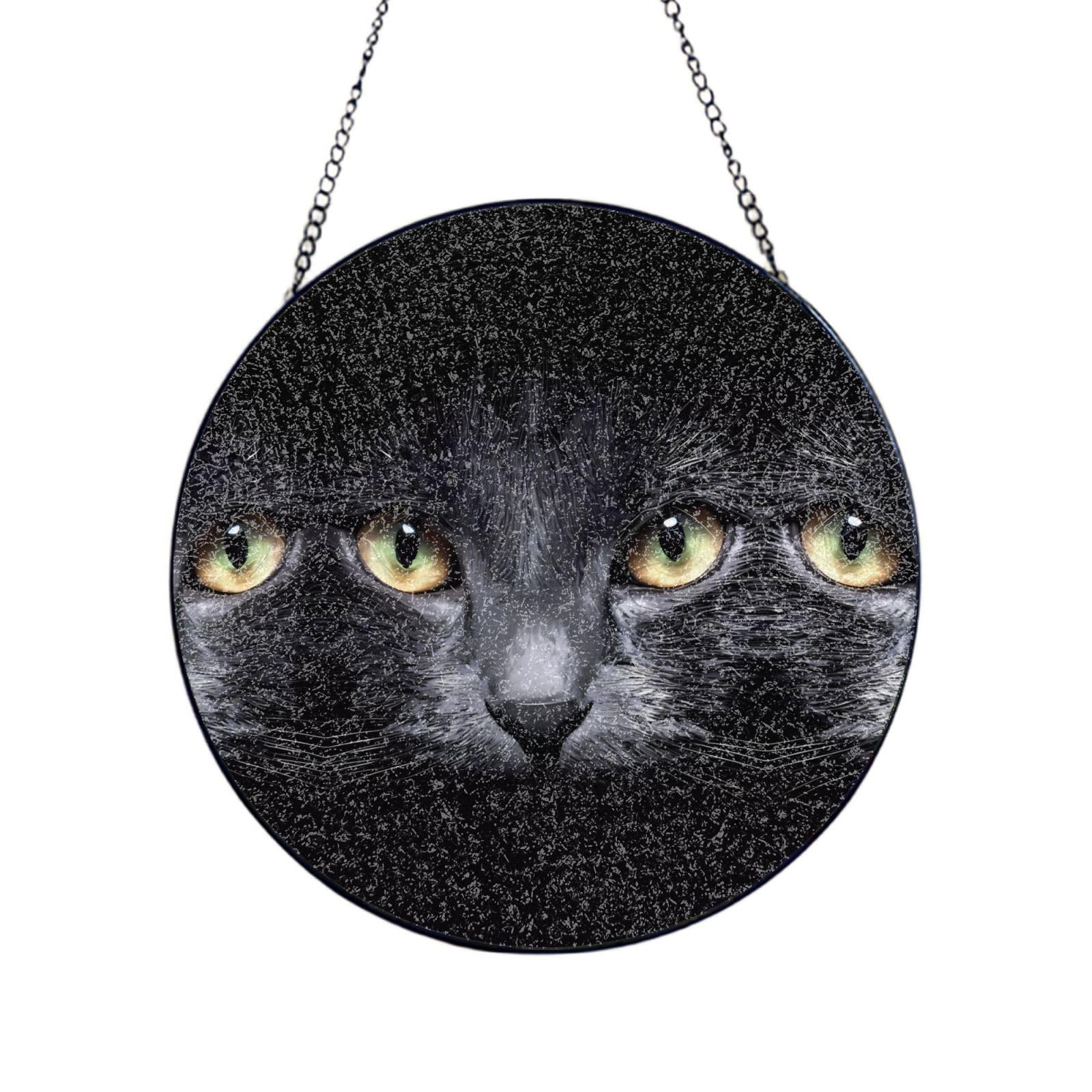 Phayah Cats Print Glass Window Hanging Sun Catchers Suncatcher Decor For Birthday For Home Garden Porch 10in（25cm）