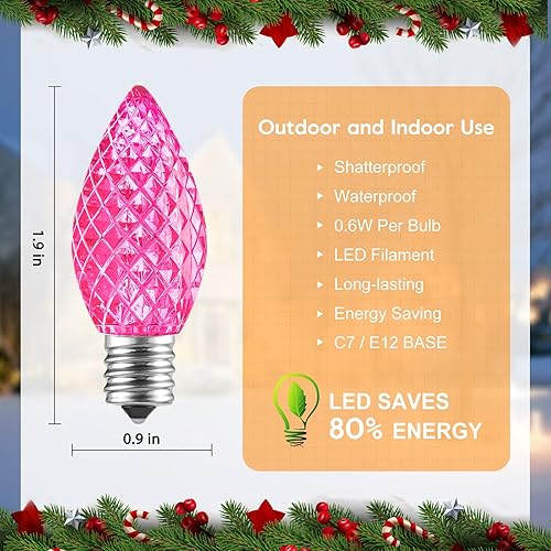 Vista 64 de Brightown - Bombilla LED C7 de repuesto para tira de luces de Navidad Azul