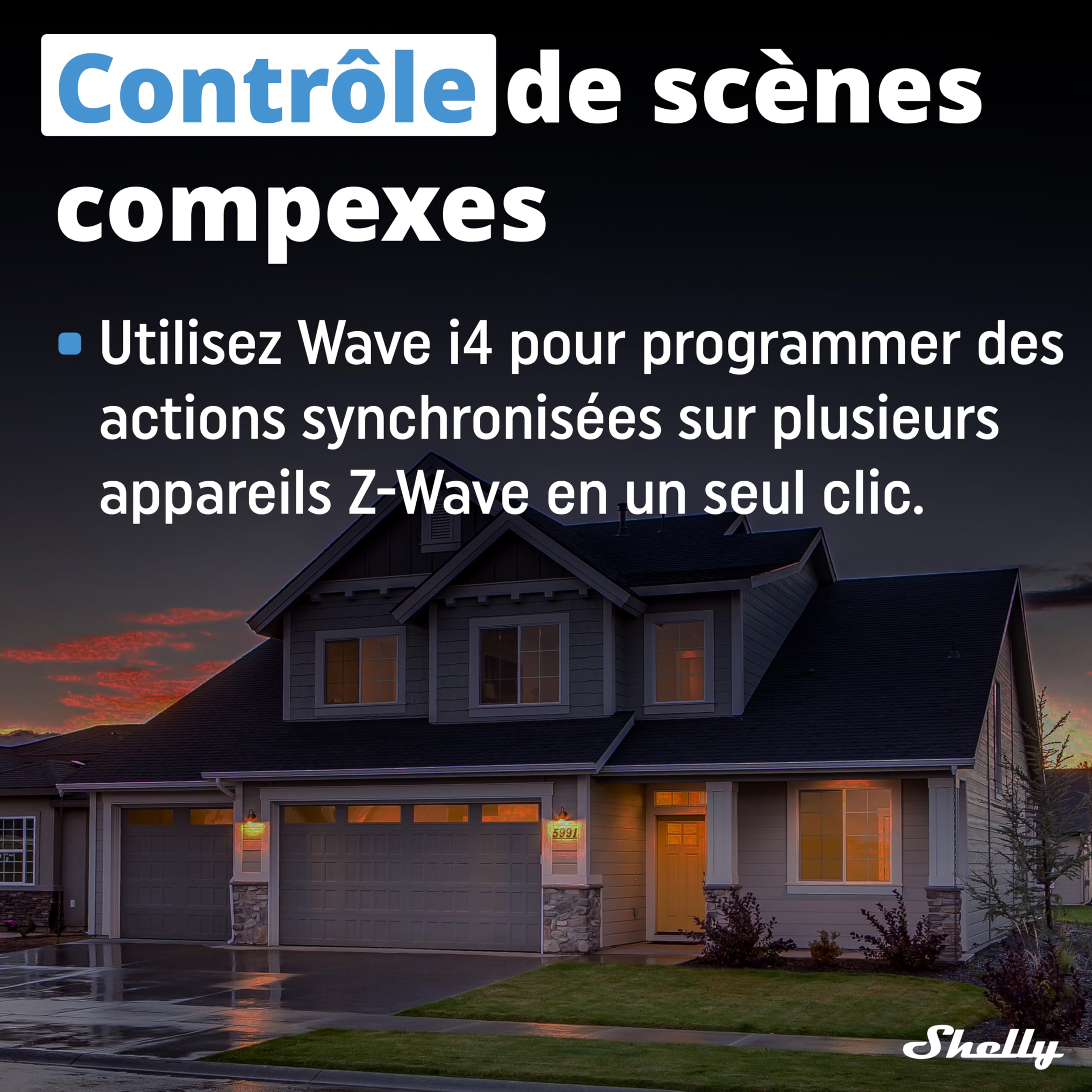 Shelly Wave i4 - Contrôleur Domotique Z-Wave à 4 entrées (110-240 V AC), Contrôle à distance dispositifs connectés, Horaires et Scènes, 12 Clics Possibles, Passerelle Z-Wave requise