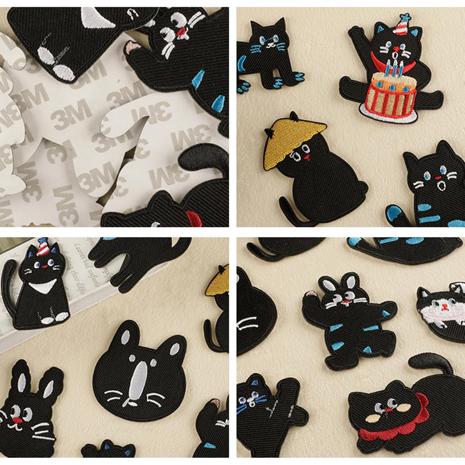 18 Parches De Gato Para Planchar O Coser - Decoración Ropa, Vaqueros, Mochilas - Varios Diseños