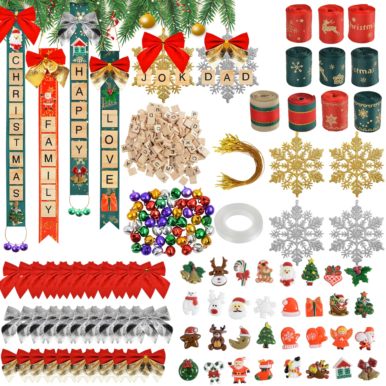 QIDSJCCBD 487 pcs Christmas Ornaments DIY Christmas Tree Ornaments Christmas Arts and Crafts for Adult Christmas Decorations