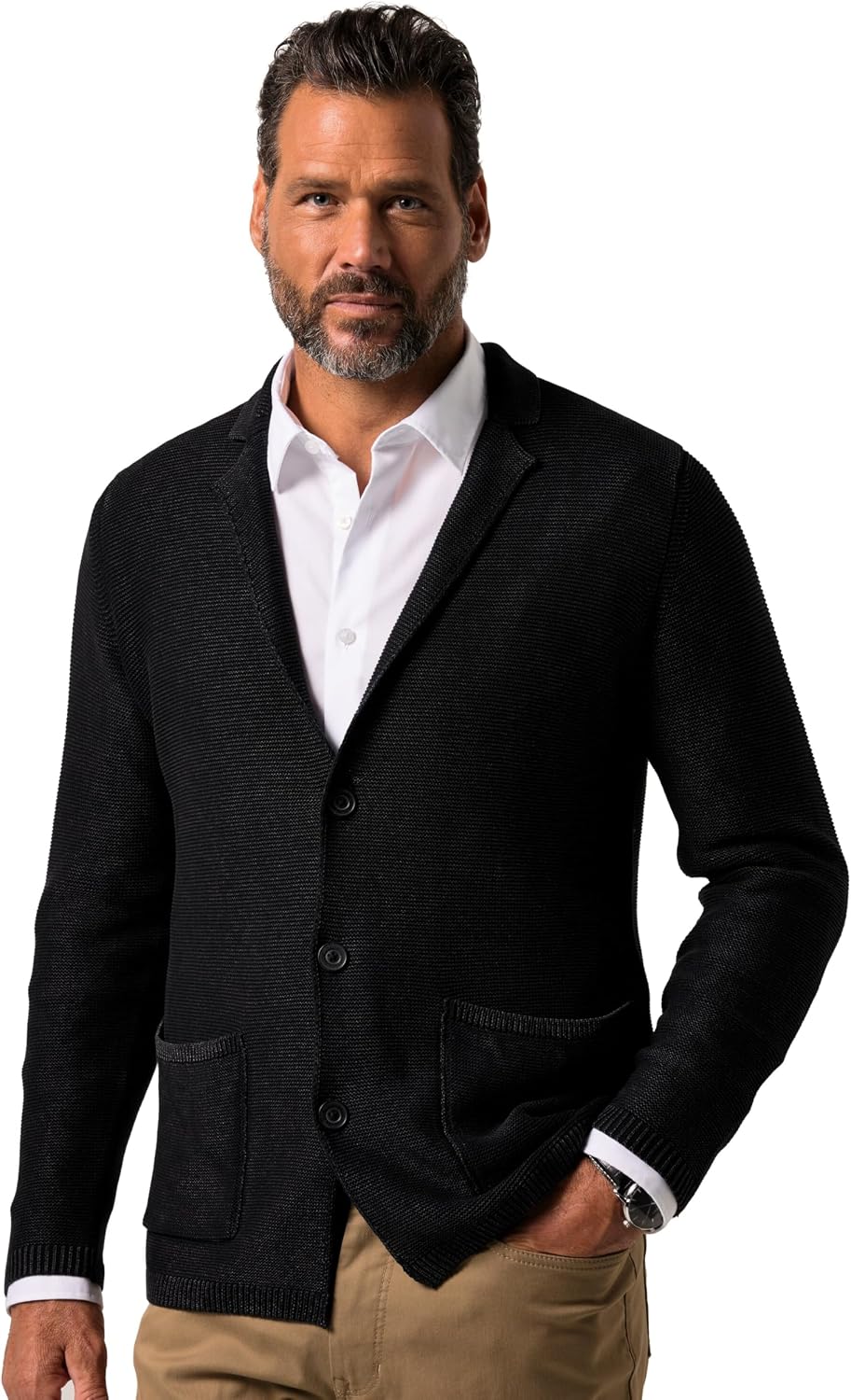 JP 1880 Menswear Big & Tall Plus Size L-8XL JP1880 Knitted Jacket FLEXNAMIC®, Vintage Look, up to 8XL 840779