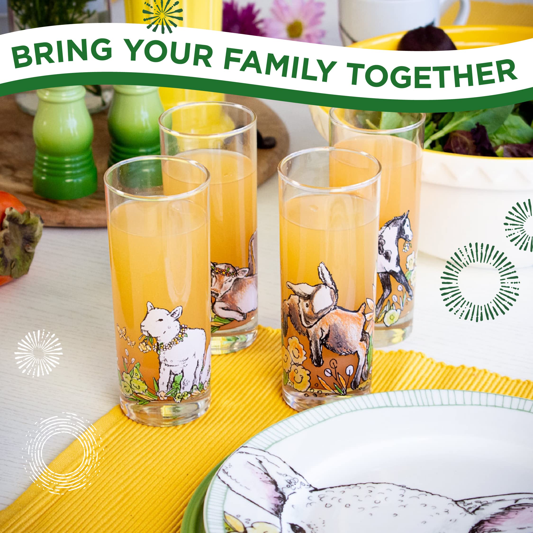 Everything Kitchens Baby Barnyard Animals Colección vajilla