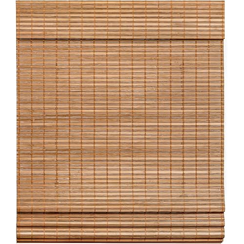 LazBlinds Cordless Bamboo Roman Shades, Light Filtering Window Treatment, Roll Up Bamboo Blinds for Window 35'' W x 60'' H