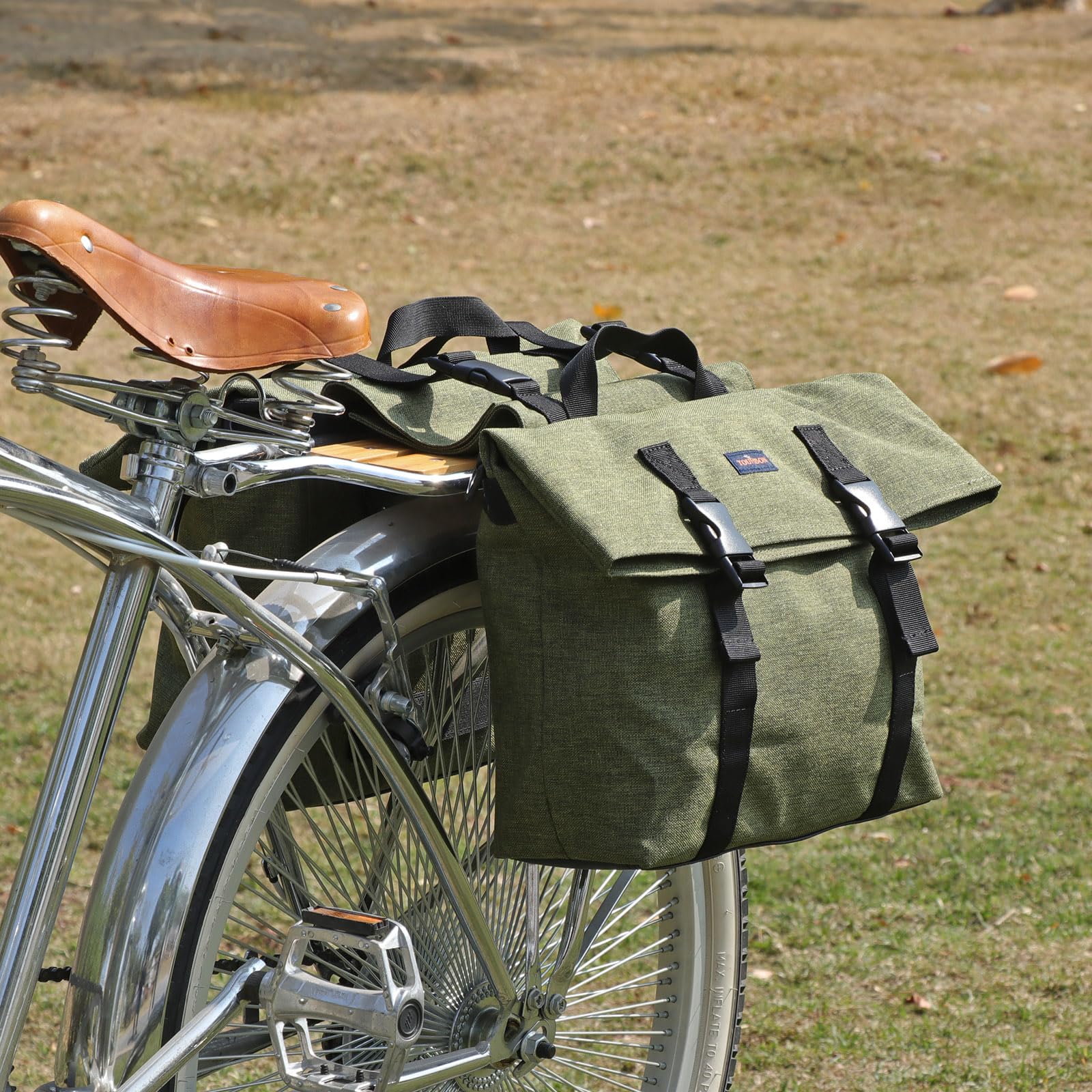 TOURBON Sacoche Double en Nylon pour vélo - Sac de siège arrière de Moto