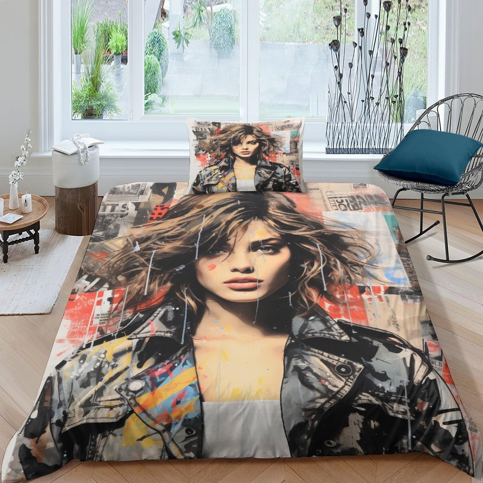 Housse de couette microfibre 135x200cm parure de lit 3 pièces | Linge de lit adulte enfant fermeture