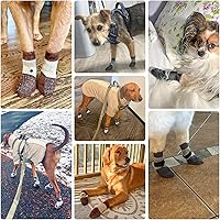 Vista 22 de BEAUTYZOO 6 calcetines para perros para evitar lamer las patas, zapatos antideslizantes para suelos de madera dura en pavimentos calientes, botas