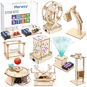 11 STEM Building Kits For Kids 8-13 | Wooden 3D Puzzles & Science Crafts Educational Toys