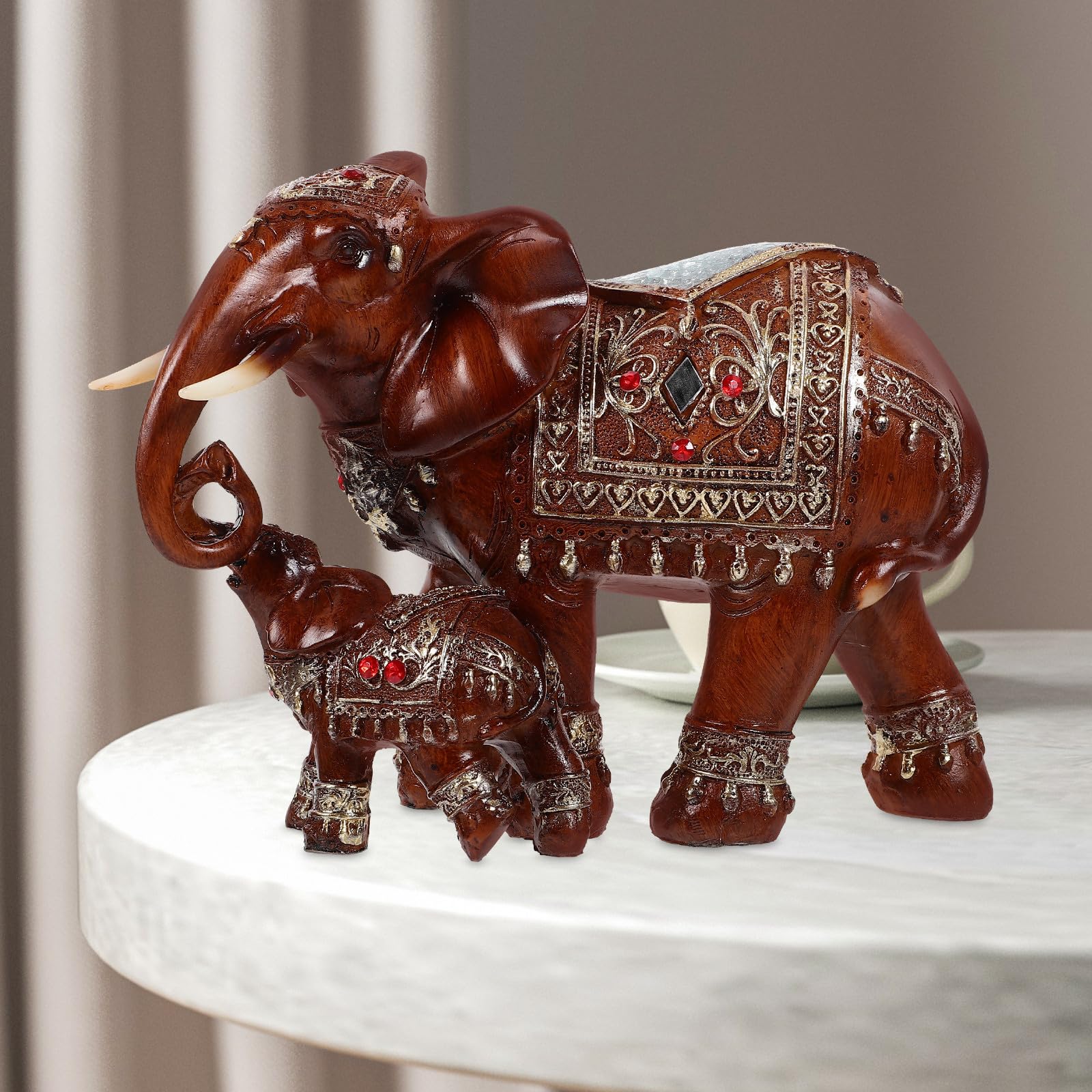 Figura de Elefante de Mesa de Resina para Decoración Interior Elegante