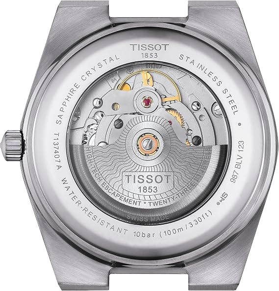 Tissot Mens Tissot PRX Powermatic 80 316L Stainless Steel case Automatic Watches, Black, Rubber, 12 (T1374071705100)