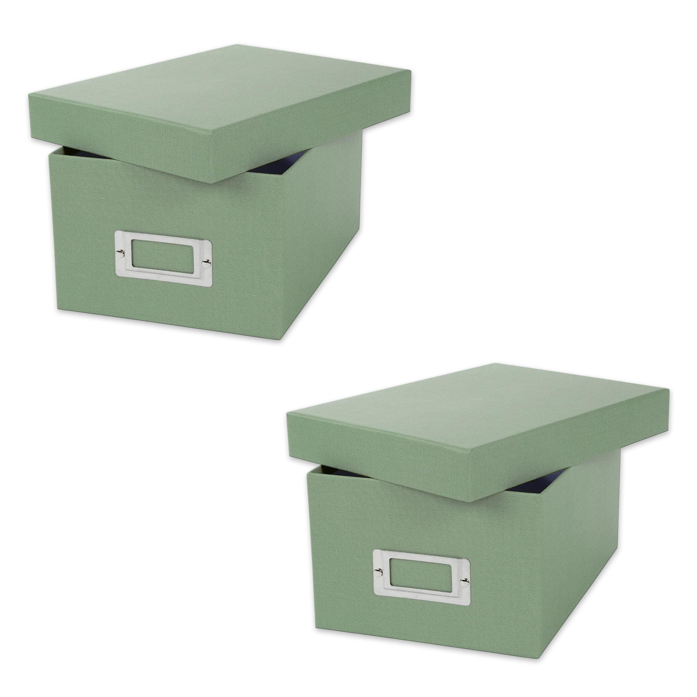 itenga Bella Vista Photo Box for up to 1400 Photos 10 x 15 Photo Storage Box (Artichoke) Pack of 2 Home & Kitchen