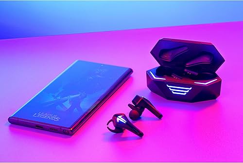 Miniatura 9 de Saramonic GamesMonic Auriculares inalámbricos TWS Bluetooth 5.0 con micrófono integrado, funda de carga, resistencia al agua IPX5, sonido premium y