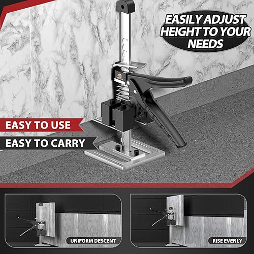 Miniatura 6 de Mango de ahorro de mano de obra (paquete de 2) localizador de azulejos de pared, dispositivo de elevación de ajuste de altura multifuncional,