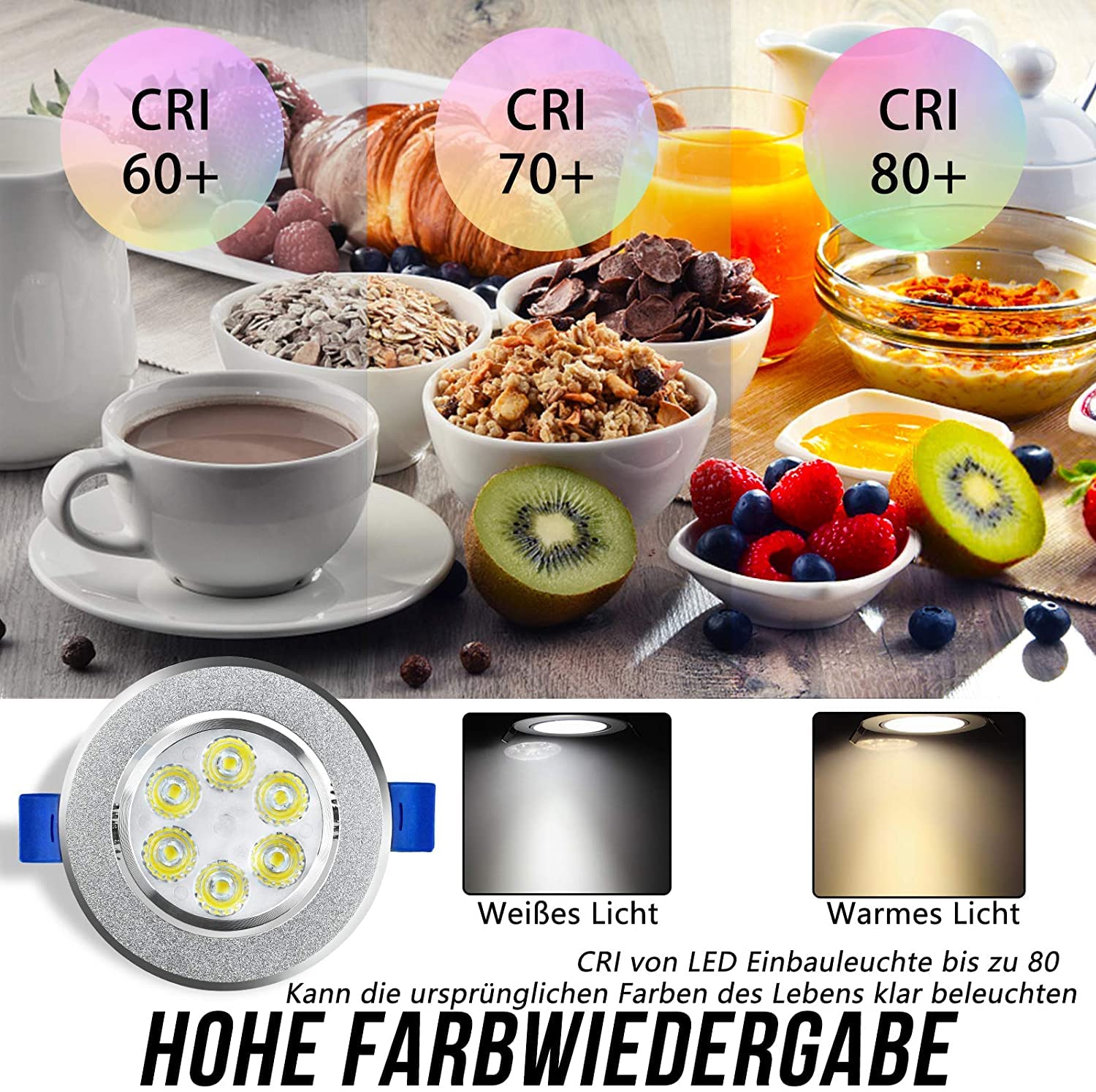 Froadp Set di 20 faretti da incasso a LED, 230 V, faretto da soffitto piatto, in alluminio, per casa, soggiorno, bagno, cucina, ufficio (3 W, bianco freddo)