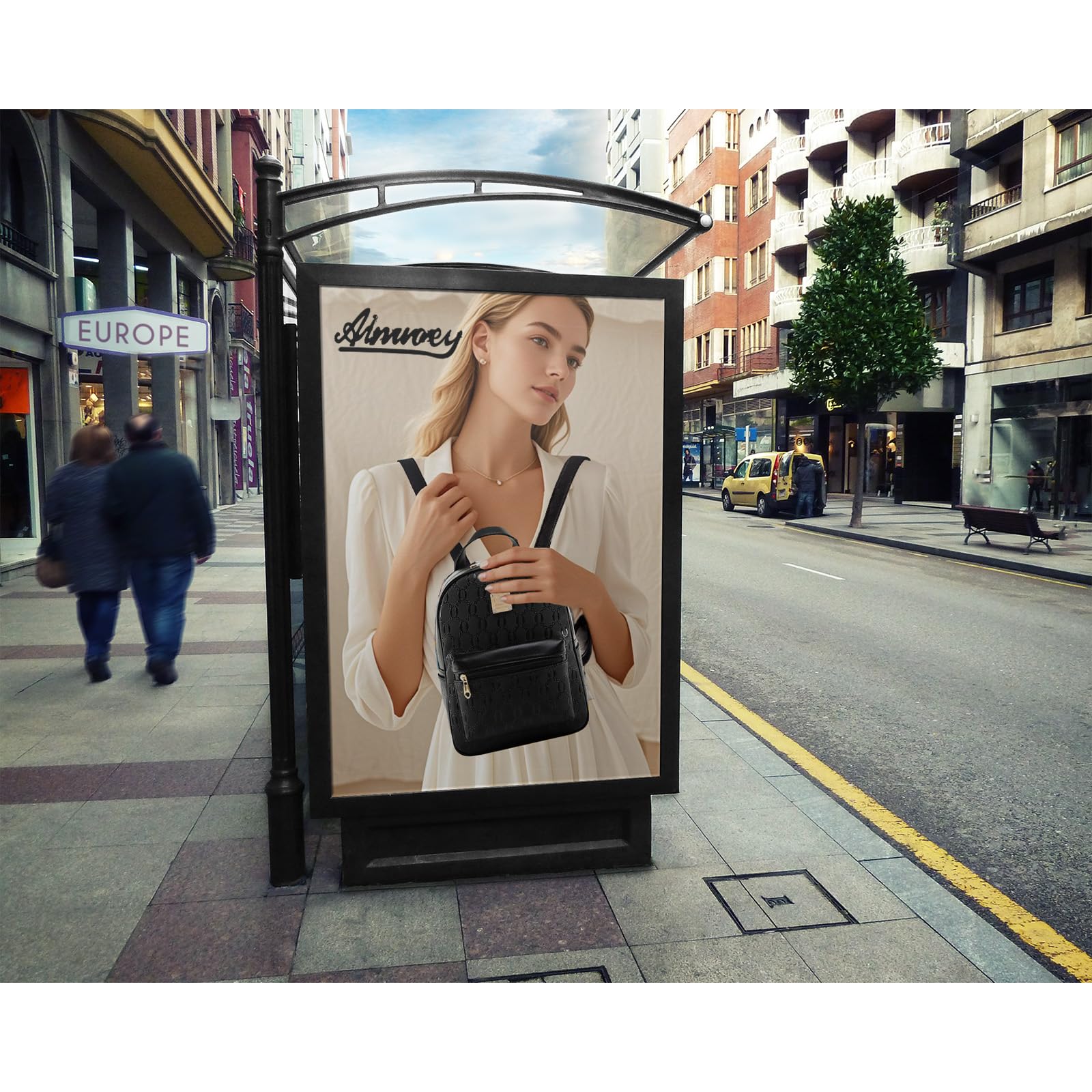 AINUOEY Donna Borse a Zaino Borsa a Zainetto Elegante Tracolla Zaini Firmate Marca Zainetti Antifurto PU pelle 76603 1 pz