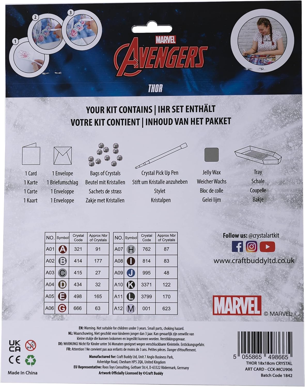 CCK-MCU906: Thor 18x18cm Crystal Art Card