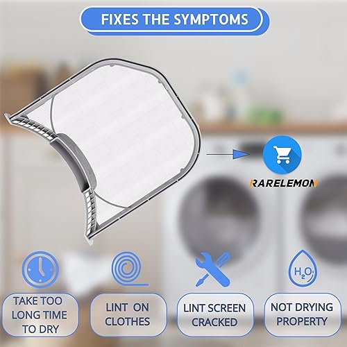 Miniatura 6 de Filtro de pelusa compatible para modelos de secadora LG DLE2601R, DLE2601W, DLE2701V, DLE3050W, DLE3170W