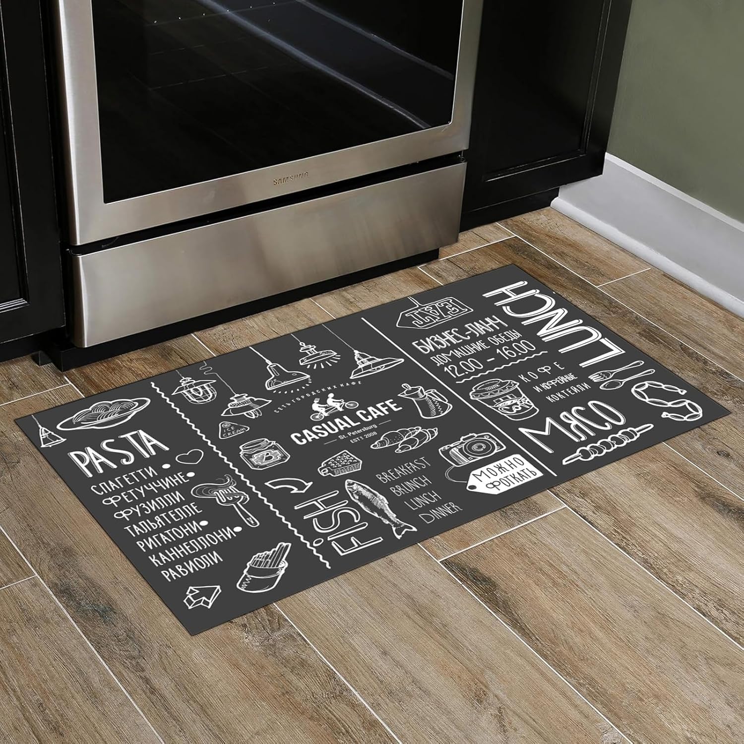 Mothy Kitchen Rugs Mats, Non Skid Washable Kitchen Runner Rug for Floor, Front of Sink, Laundry Room, Non Slip Absorbent Rug and Mat, 24x36in