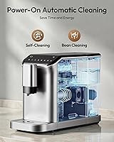 Vista 8 de EUHOMY Máquina de café espresso totalmente automática, cafetera de 20 barras con molinillo y espumador de leche integrado, máquina de café