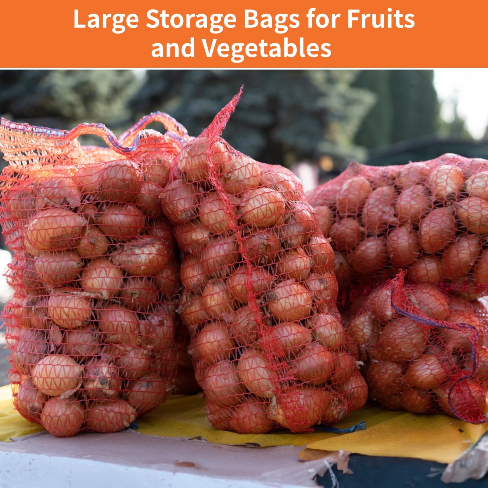 40 Stück Netzbeutel für Obst und Gemüse, 35,3 x 23,5 Zoll Gemüseaufbewahrungsbeutel, wiederverwendbare extra große Säcke für Gartenprodukte, Zitrusfrüchte, Kartoffeln und Zwiebeln
