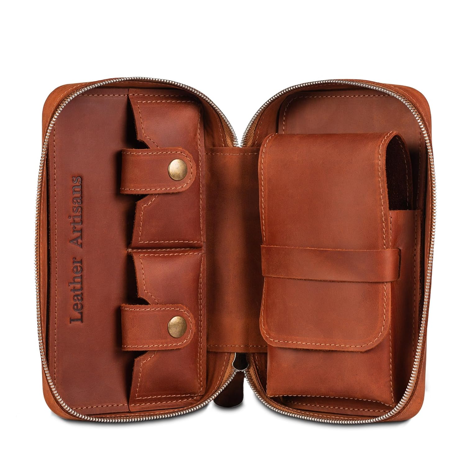Cigar Case - Personalized Leather Cigar Holder Cigar Pouch Travel Humidor Cigar Kit Holder
