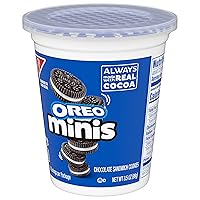 Vista 16 de OREO Minis - Galletas sándwich de chocolate, 12 tazas de aperitivos de 3.5 onzas