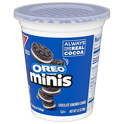 Miniatura 16 de OREO Minis - Galletas sándwich de chocolate, 12 tazas de aperitivos de 3.5 onzas