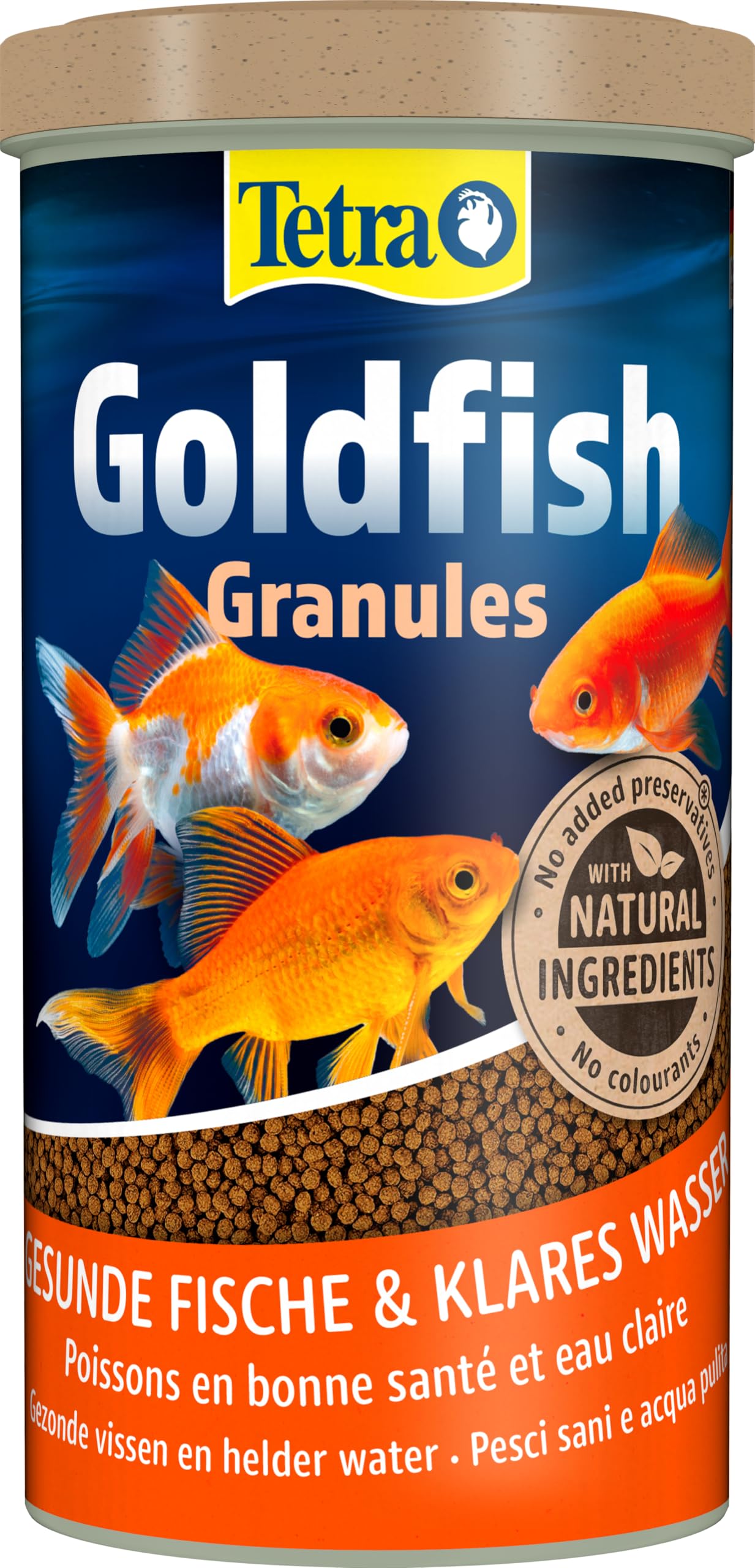 Tetra Goldfish Granules - Alimento granulado para carpines dorados y otros peces de agua fría, lata 1 L