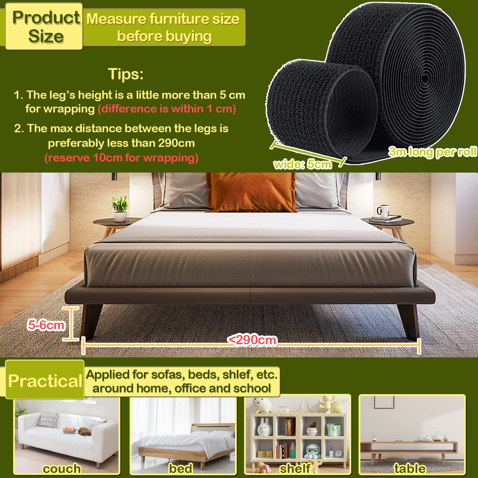 STAY GENT 5cm x 3M Spielzeugblocker für Möbel, Verstellbarer unter Couchblocker Barriere für Haustiere, Gap-Stoßfänger um zu Verhindern, DASS Spielzeug unter Sofa und Bett Gelangt