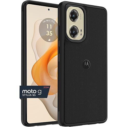 Motorola Moto G Stylus 5G (2024) Textured Protective Case- Black - Precision fit Shock Absorbing Cases for Enhanced Phone Grip, Style, Drop Protection for Your Moto G Stylus 5G 2024