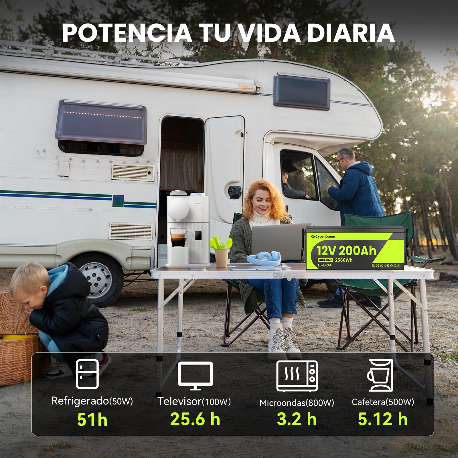 Bateria LiFepo4 12V 200Ah, Batería Litio 200Ah,IP65,200A BMS con Protección de Bajas Temperaturas,IP65,Batería Recargable de Coche para Autocaravana,Barco,Placa Solar