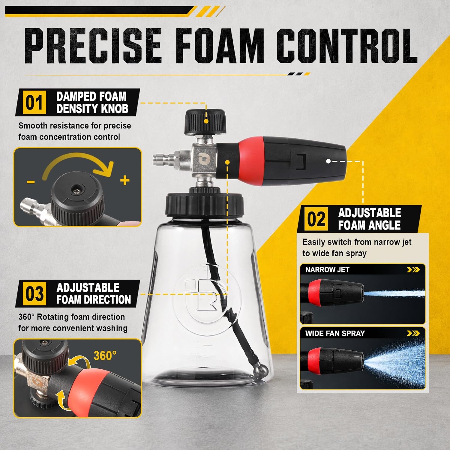 Raincovo Foam Cannon R 2.0 with Wide Mouth and Base, Adjustable Snow Foam image 5