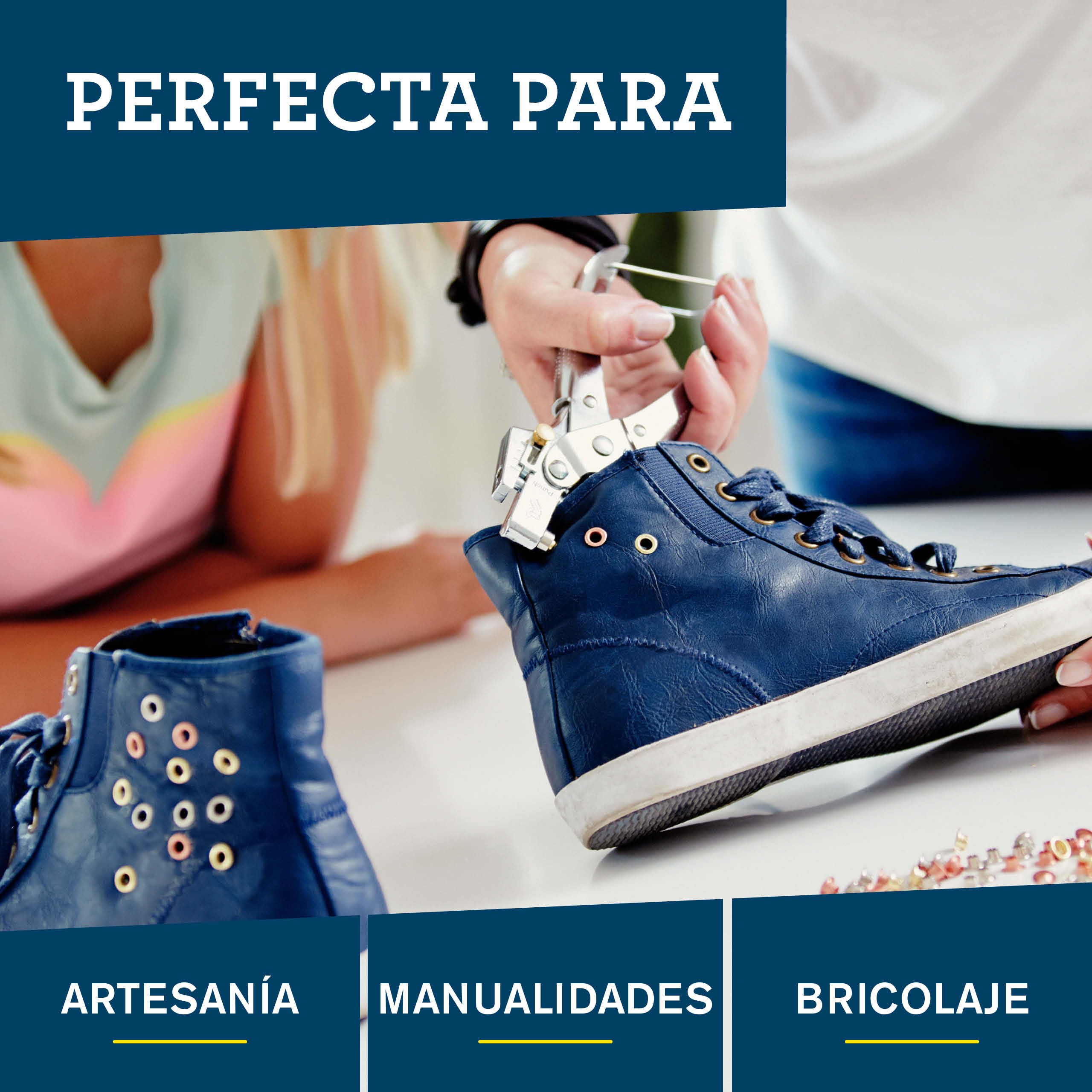 Rapid RP05 Tenaza para ojales con perforador integrado y 105 ojales de 4mm para cuero, lona, zapatos; Fabricada en metal resistente (5001723)