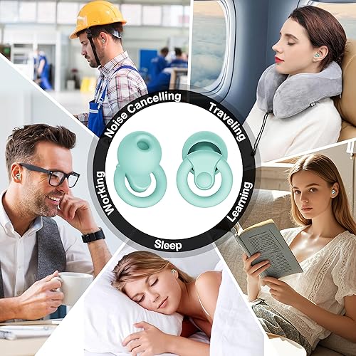 Miniatura 5 de Tapones para los oídos para cancelación de ruido para dormir, 2 pares de tapones para los oídos con reducción de ruido para dormir, enfoque
