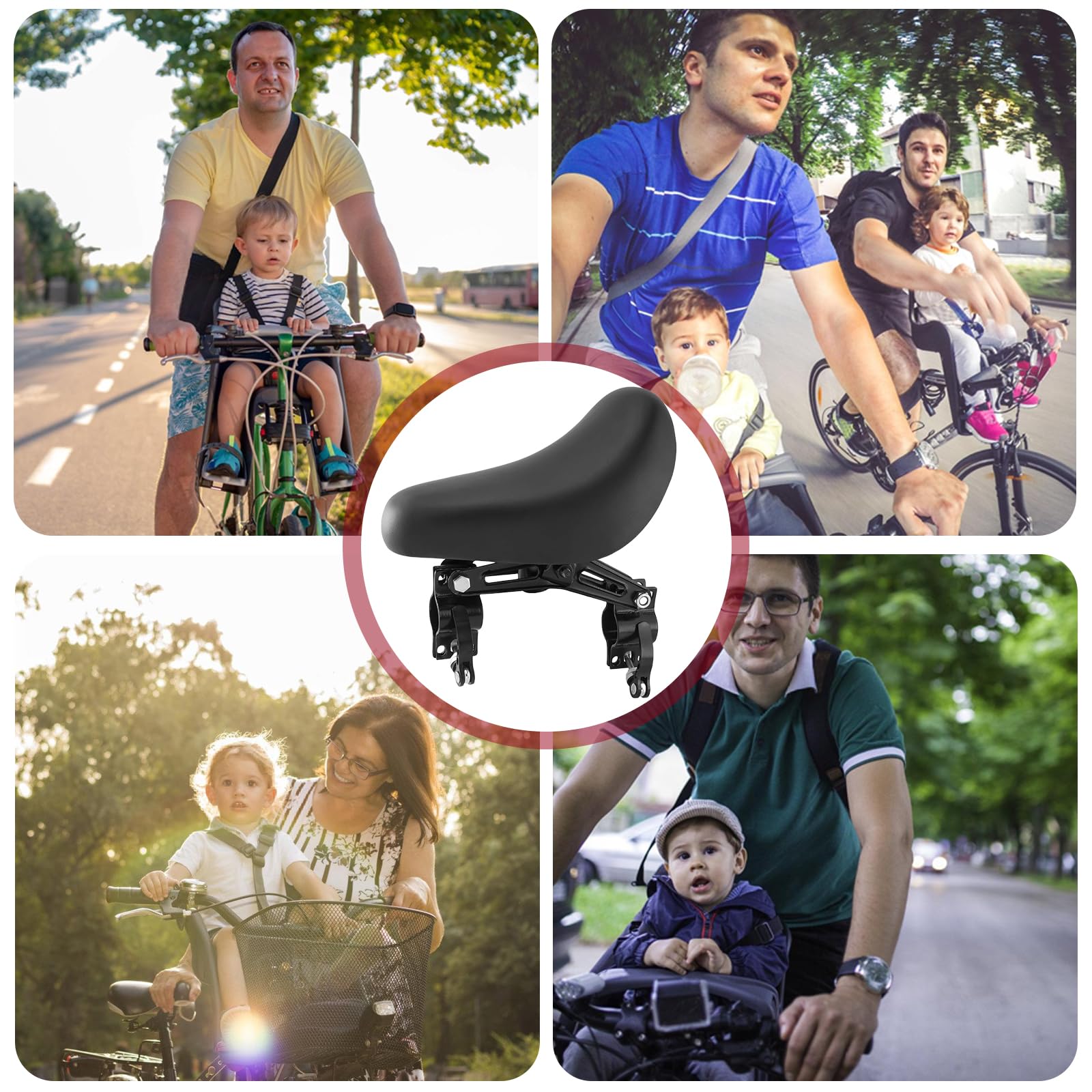 PORFOYO Fahrradsitz Kinder Vorne - Mountainbike Kindersitz Vorne, Kindersitz Fahrrad Vorne mit Pedal un Lenker, Kindersitz Fahrrad Stange Vorne, Tragbar Kinder Fahrradsitz Vorne von 2–5 Jahren