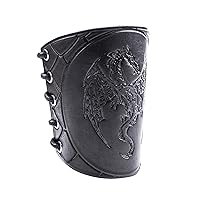 Vista 9 de 100% Genuine Leather Handmade Wrist Cuffs Bracers - LARP Gauntlet - Real Leather Wristbands - LARP Accessories Viking Cosplay Armor Bracelet