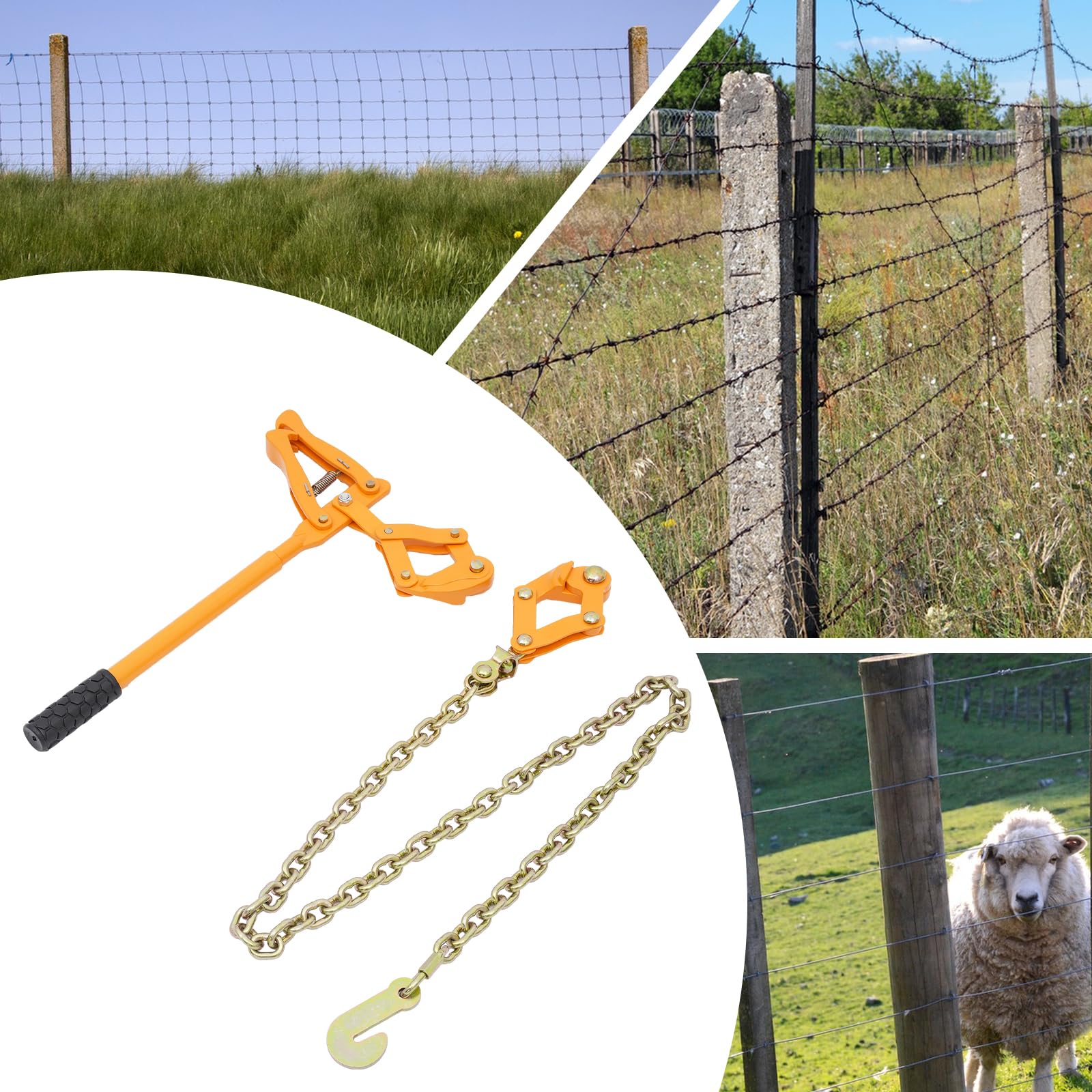 Tensor para alambre de púas, 120 cm, acero galvanizado, tensión 1000 kg, para valla agrícola, jardín, rancho, herramienta de refuerzo