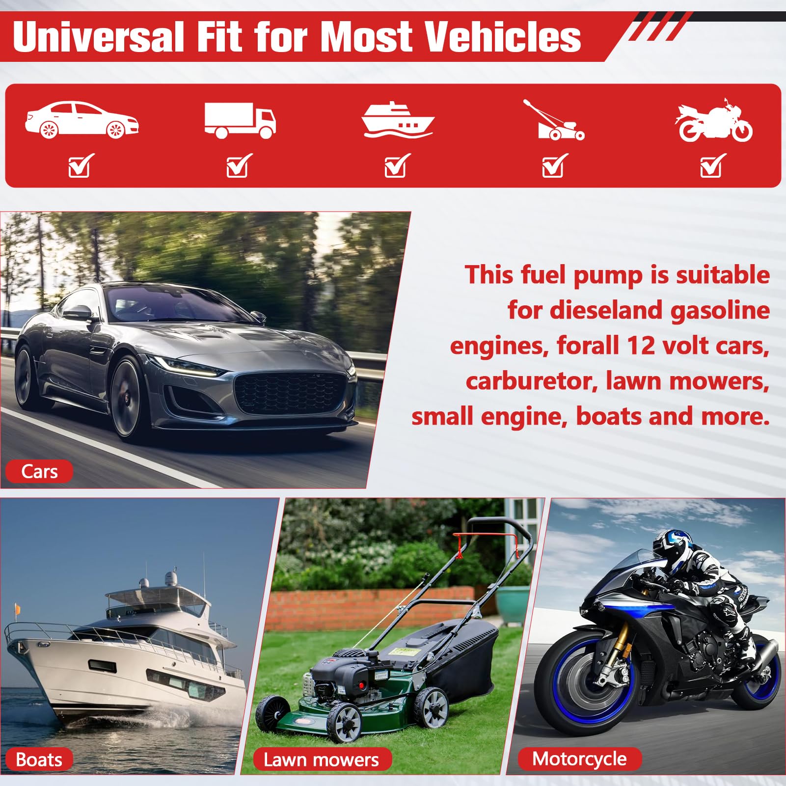 Pompa carburante elettrica universale da 12 V, pompa ad alta pressione per gas, diesel e benzina, pompa in linea a bassa pressione in metallo per benzina e diesel, pompa carburante HEP-02A Gold