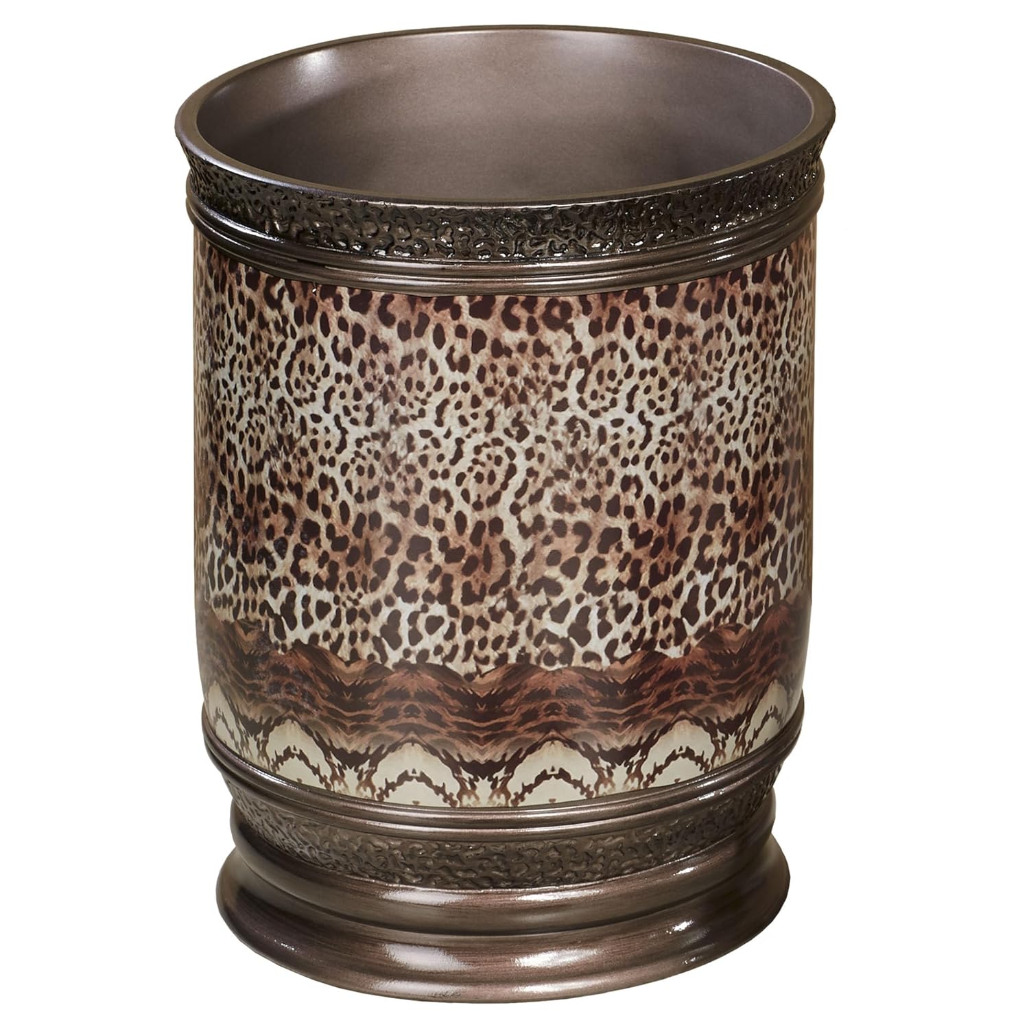 Touch of Class Mombasa Safari Animal Print Wastebasket Multi Warm Wastebasket
