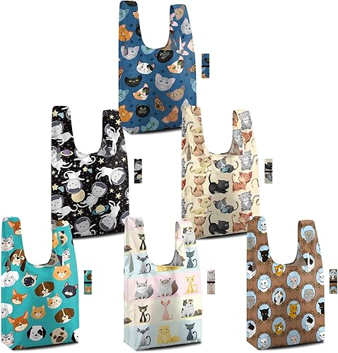 Miniatura 8 de BeeGreen Paquete de 12 bolsas de comestibles reutilizables, bolsas de compras, bolsas de comestibles, bolsas plegables de nailon de 50 libras,