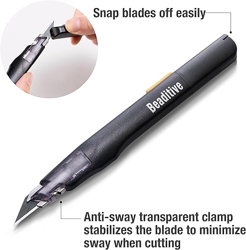 Miniatura 3 de Beaditive Cuchillo de artesanía de alta precisión con 10 cuchillas, cuchillo utilitario de hoja de 30 grados, para arte, manualidades, fabricación
