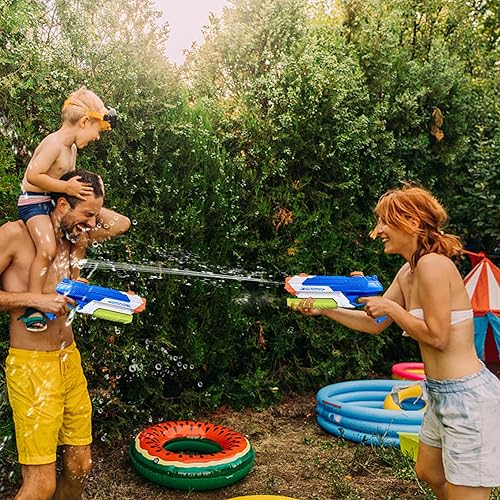 Miniatura 3 de Pistolas de agua para niños, pistolas de chorro de verano para remojar, juguete al aire libre para niños y niñas y adultos, paquete de 2 pistolas de