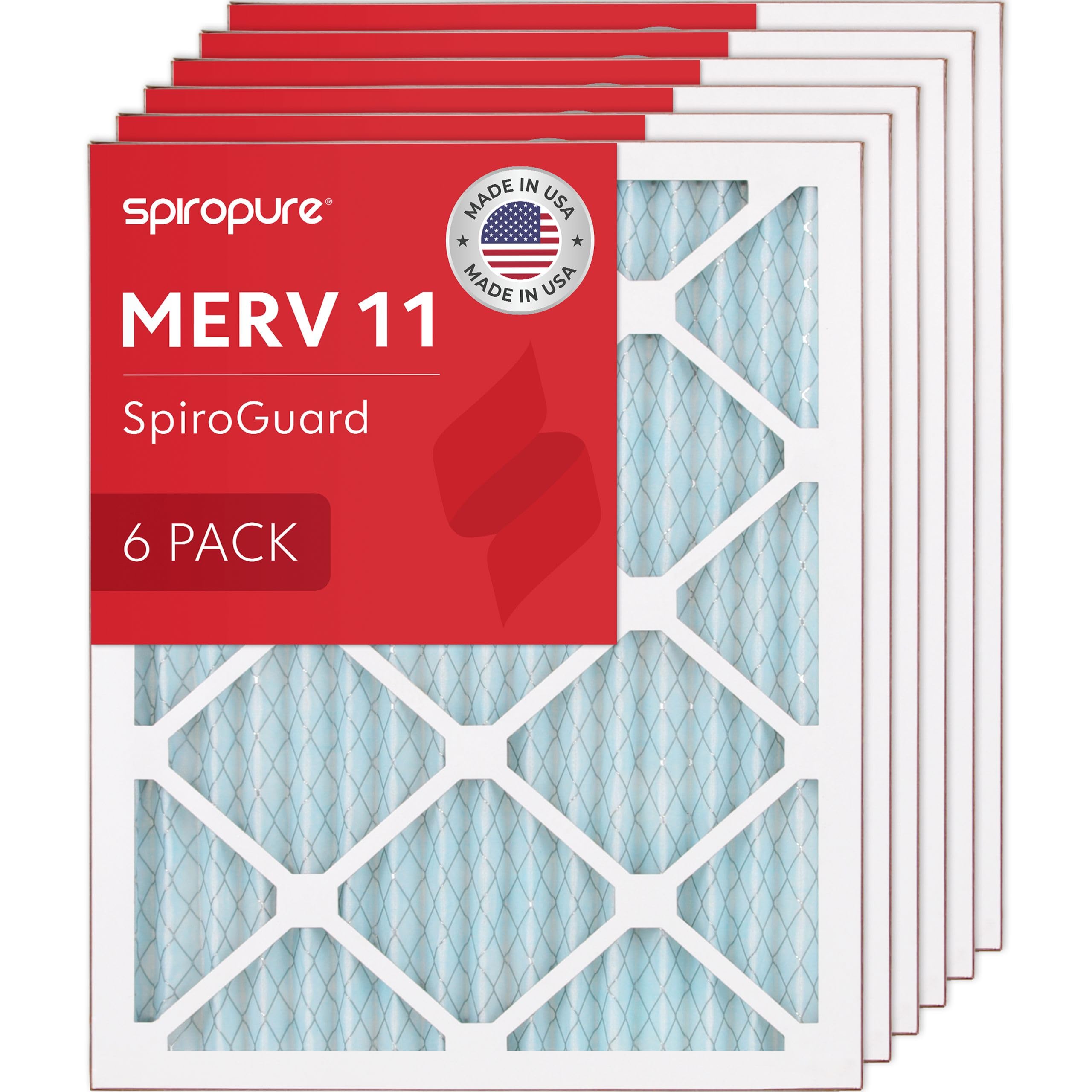 SpiroPure 9x11x1 MERV 11 Pleated Filter Air Filters (6 Pack