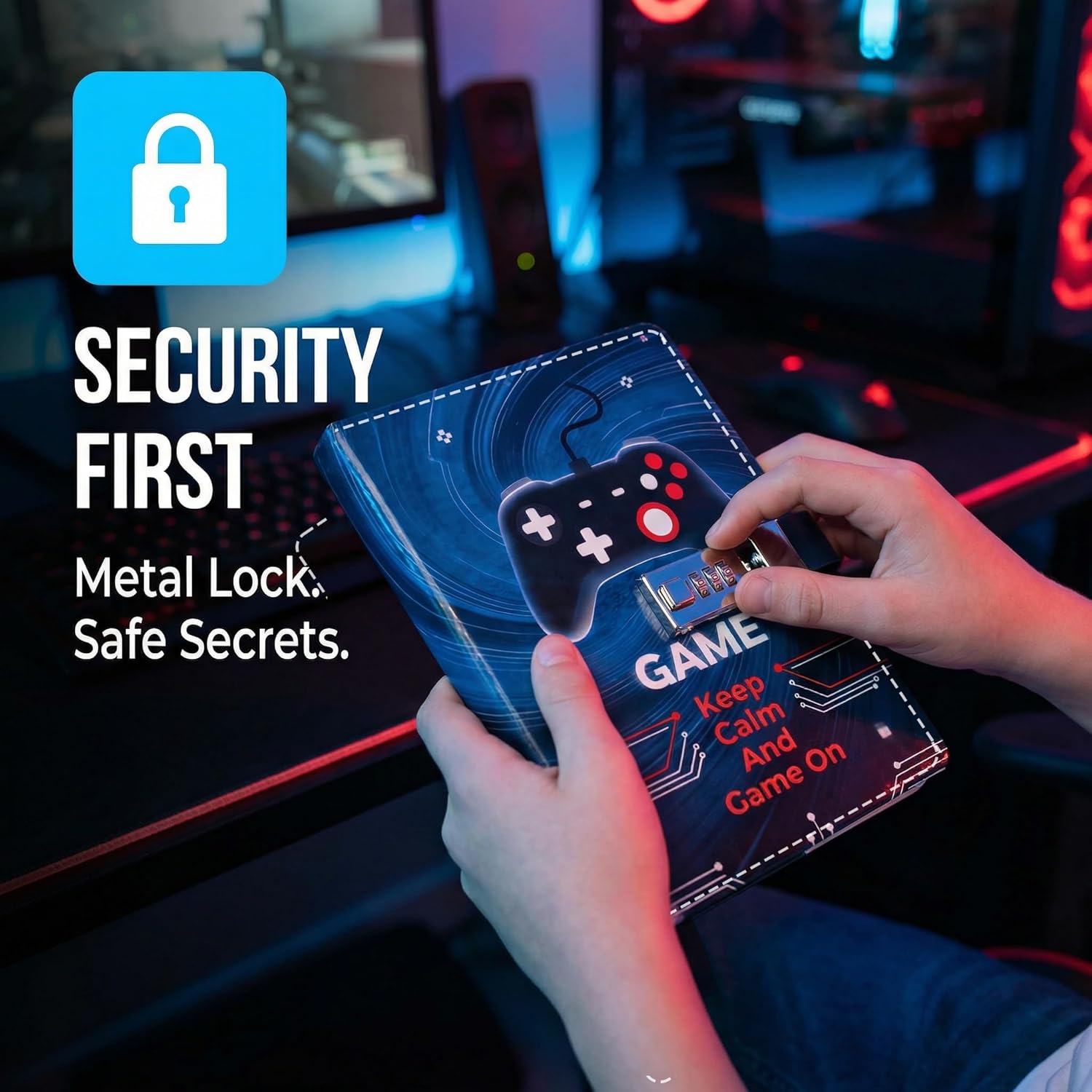 Boys Journal with Lock, Video Game Diary for Teen Boys 10-18, Birthday Gifts for Boy Journal with Pen, Gaming Notebook Writing Drawing Back to School Gifts for 10-16 Teenages - Image 4