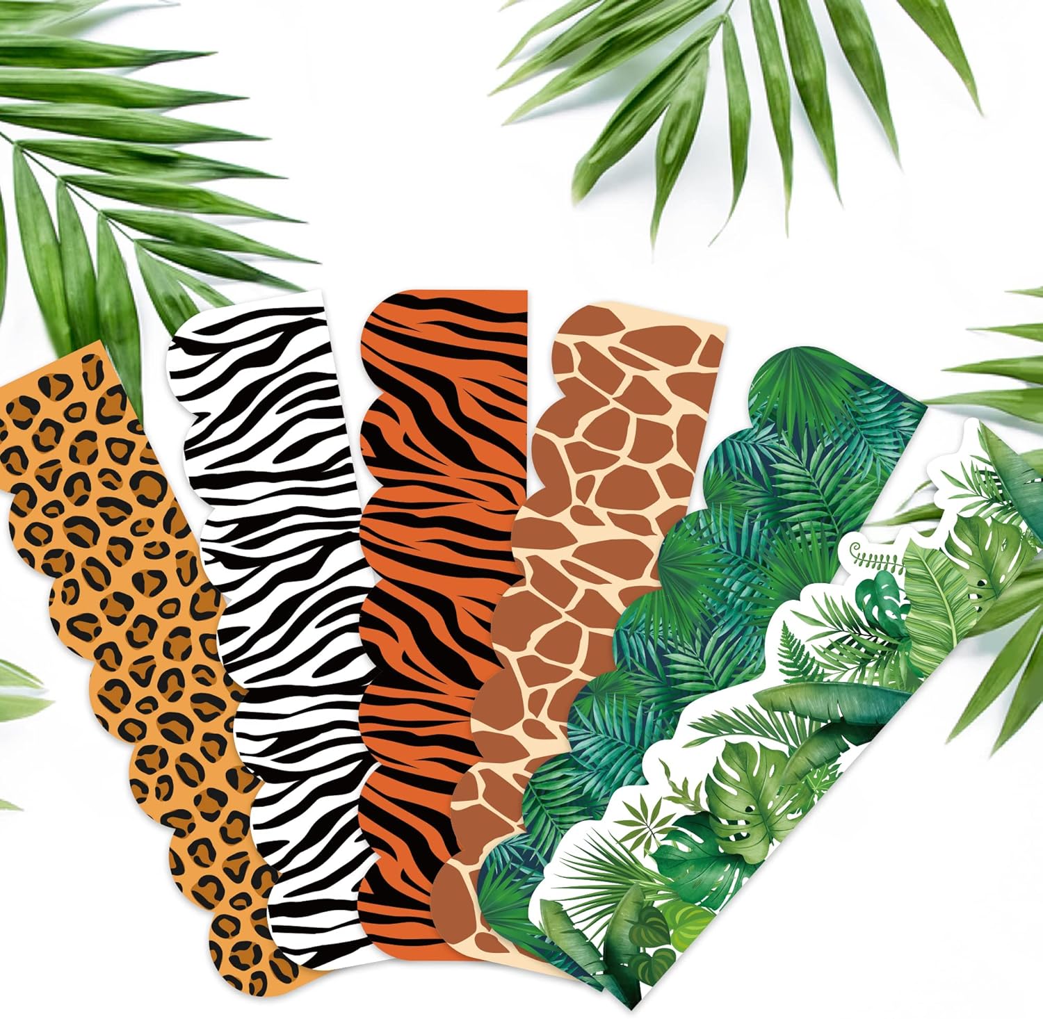 BeYumi 80Pcs Animal Print Bulletin Board Borders Africa Safari Leopard