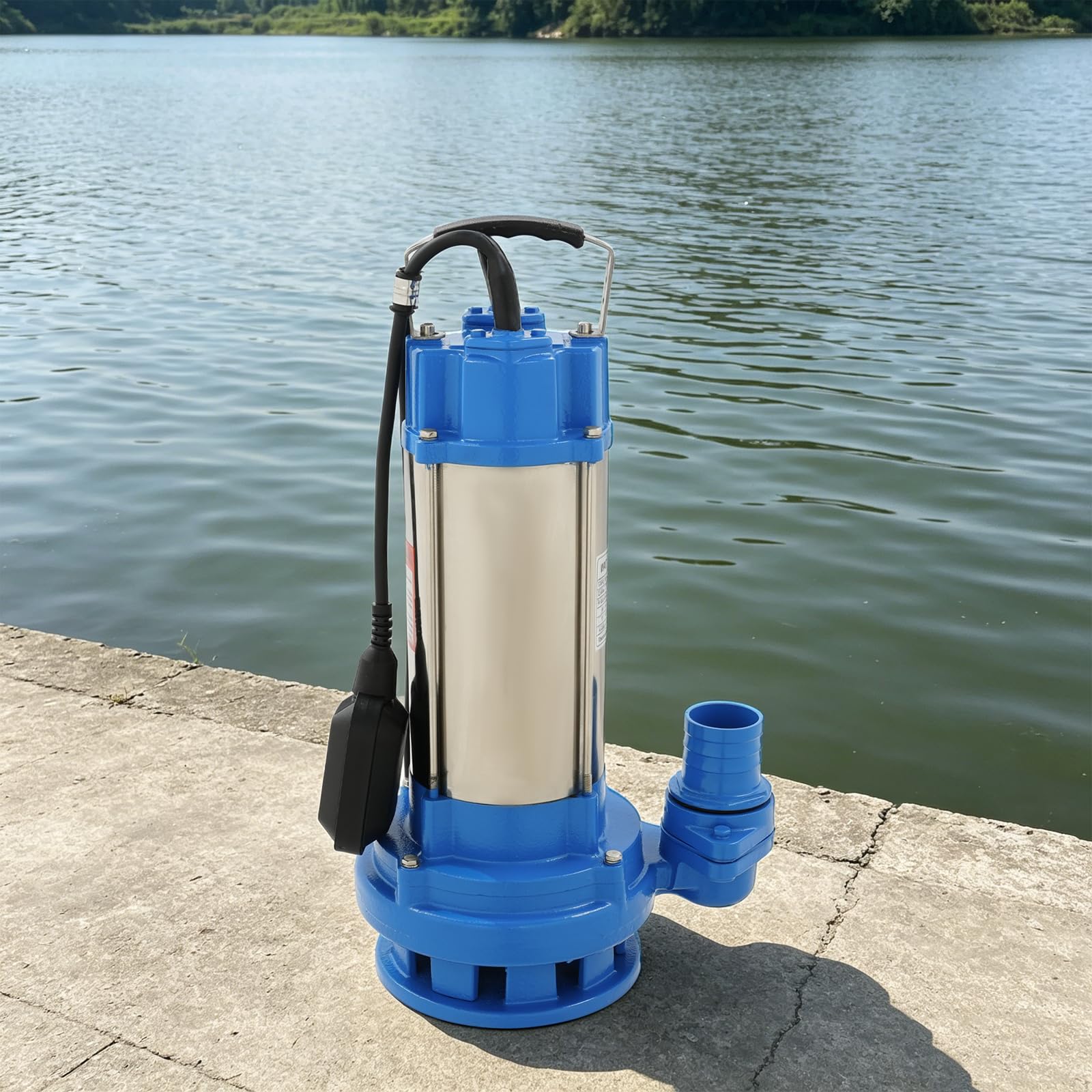Pompa zanurzeniowa do brudnej wody z przełącznikiem pływakowym, pompa zanurzeniowa 2200 W, 26000 l/h, pompa zanurzeniowa do brudnej wody, maks. skok 25 m, pompa wodna IP68, idealna do pompowania wody