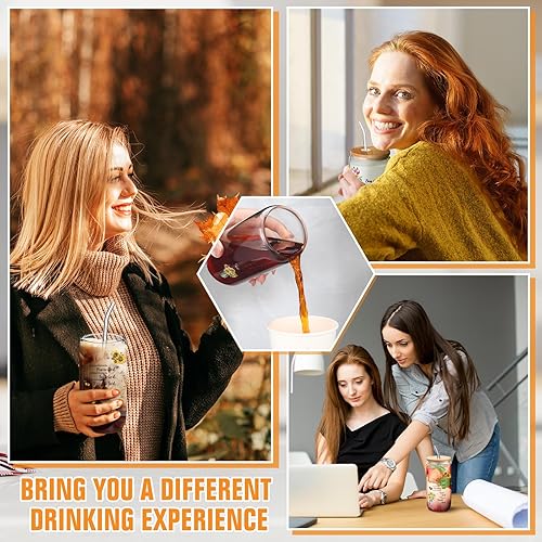 Miniatura 5 de Zhehao 4 piezas de regalos cristianos vasos de vidrio de 16 oz con tapas y pajitas, tarros de bambú para beber para mujeres