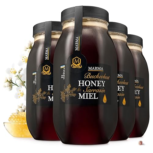 Miniatura 11 de HONIGMA® Miel de Flores Silvestres Marma Miel Cruda Auténtica de Ucrania 100% Pura y Sin Pasteurizar 1000g/35.2oz Puede Llegar Cristalizada