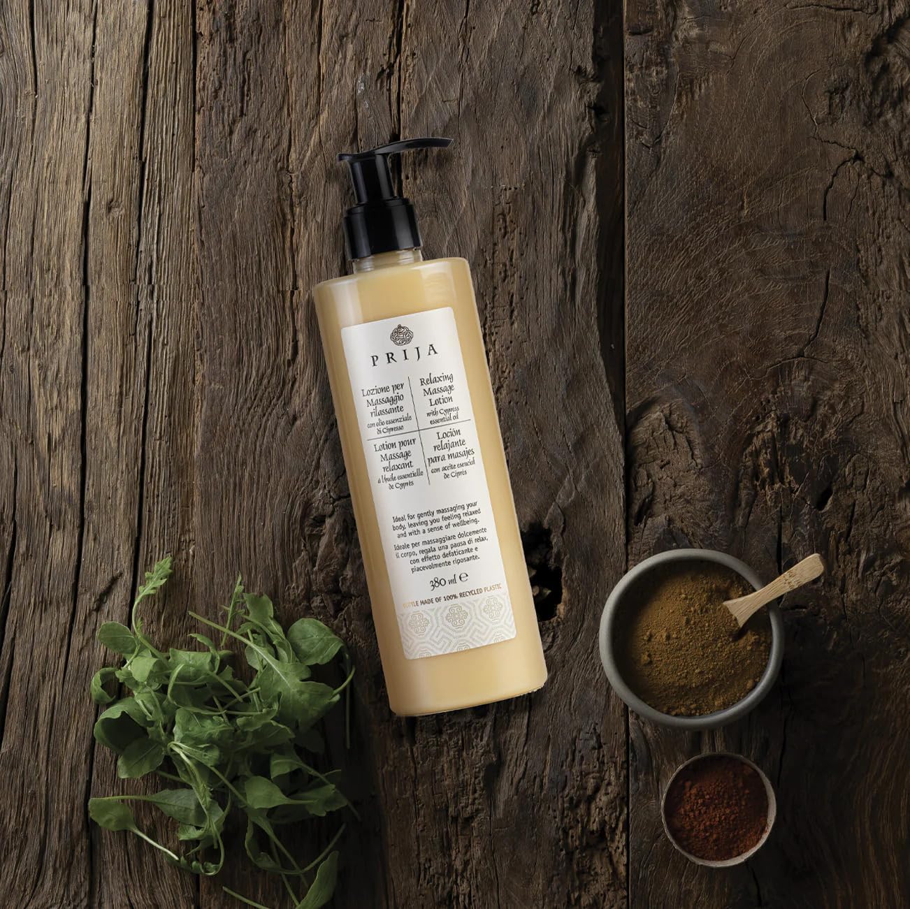 Prija Relaxing Massage Lotion with Aloe Vera and Cypress Oil, Refreshing and Moisturising Body Cream Leaves You Feeling Relaxed with a Sense of Wellbeing 2 x 380ml - Image 3