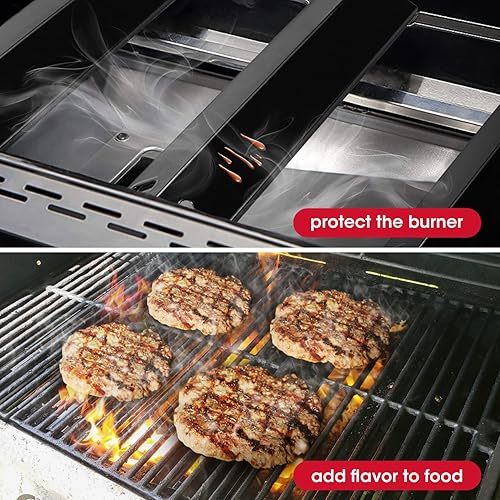Miniatura 5 de Unicook Piezas de repuesto de placas térmicas para parrilla de 15 pulgadas, compatibles con Dyna-Glo DGF510SSP, DGF493BNP, escudos térmicos de
